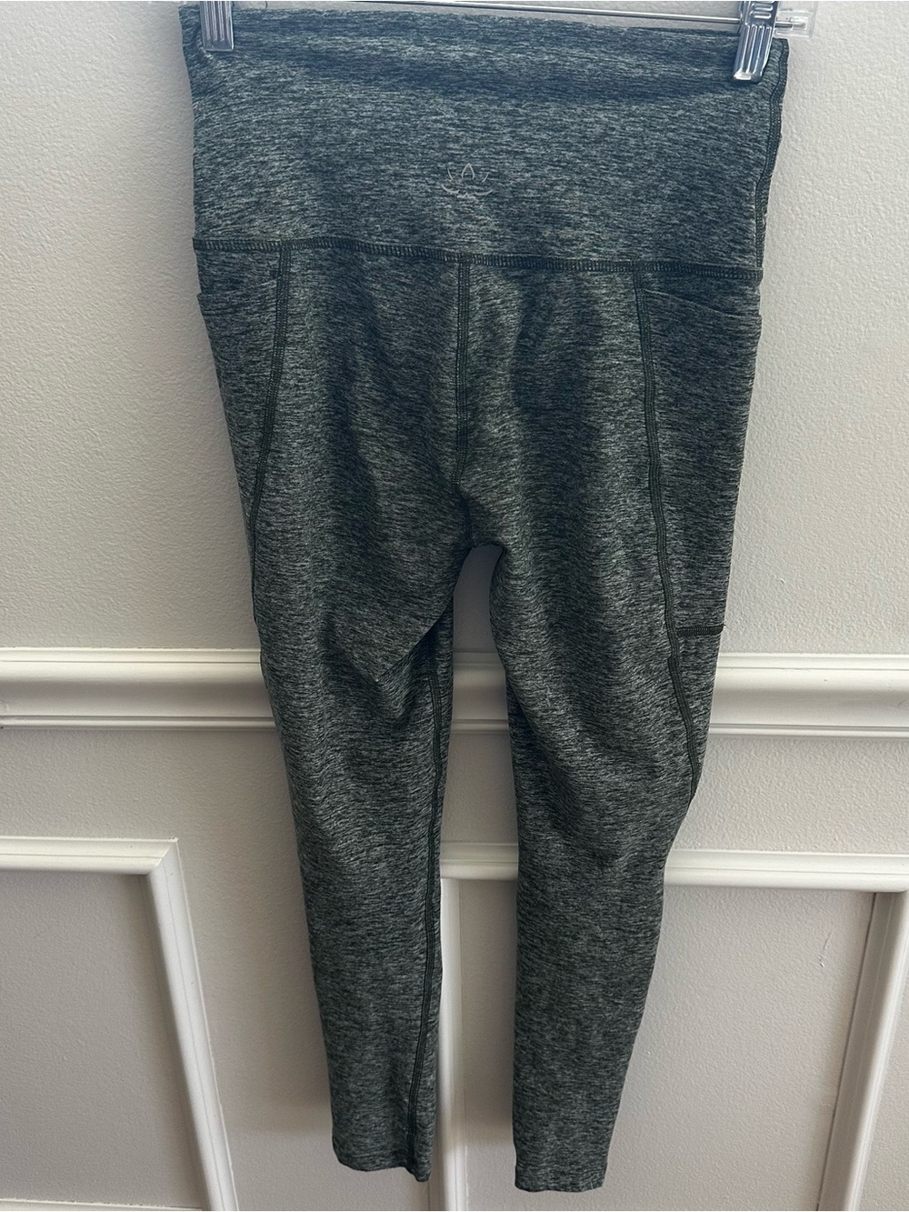 Beyond yoga out of pocket space dye Heather green legging